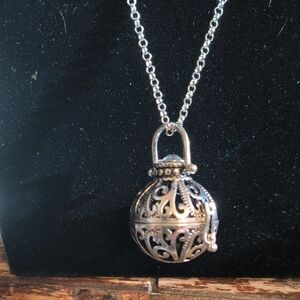Victorian Apocothy Necklace , Small Rose Inside Holds Scents